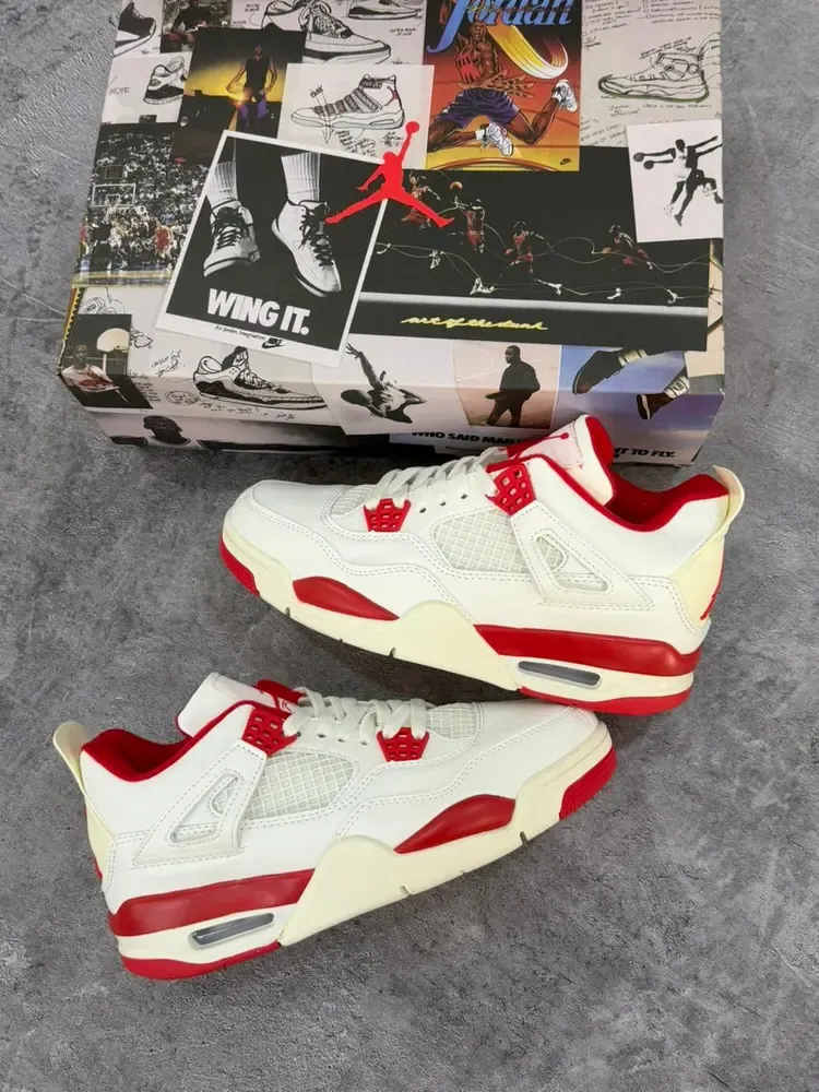 Jordan Retro 4 Pale Ivory Sierra "Red"